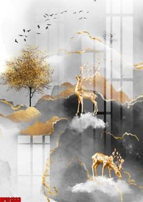 File ảnh file tranh bộ decor in treo tường tráng gương OPIC1333 (gốc) in quảng cáo ngoài trời