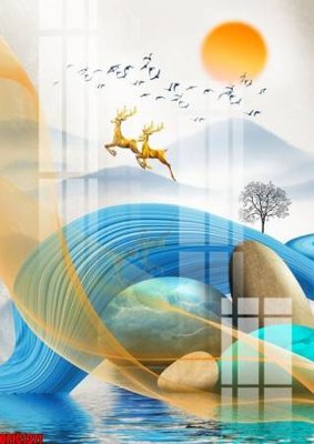 Cung cấp file tranh gốc file tranh bộ decor in treo tường tráng gương OPIC1371 độc quyền