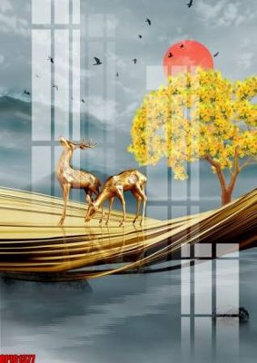 File gốc file tranh bộ decor in treo tường tráng gương OPIC1377 (ảnh chi tiết) để in trần