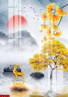 File gốc file tranh bộ decor in treo tường tráng gương OPIC1391 (trang trí) cho phòng khách