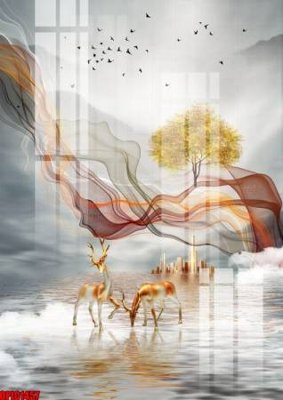 File PSD file tranh bộ decor in treo tường tráng gương OPIC1457 (gốc) cho in quảng cáo