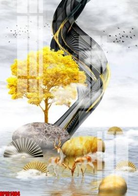 File gốc file tranh bộ decor in treo tường tráng gương OPIC1484 (PNG) không nền chất lượng