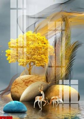 Mua file tranh gốc file tranh bộ decor in treo tường tráng gương OPIC1500 tại Filetranh.com