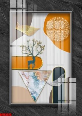 Ảnh gốc file tranh bộ decor in treo tường tráng gương OPIC1573 (độ nét cao) in mica