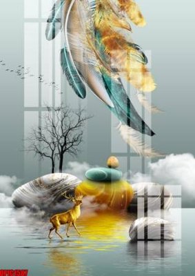 File PSD file tranh bộ decor in treo tường tráng gương OPIC1587 (gốc) tách lớp chi tiết