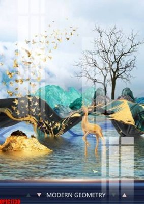 Download file file tranh bộ decor in treo tường tráng gương OPIC1730 (chất lượng in ấn)