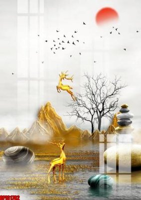 File in lụa file tranh bộ decor in treo tường tráng gương OPIC1782 (chất lượng cao) file tranh bộ decor in treo tường tráng gương OPIC1782