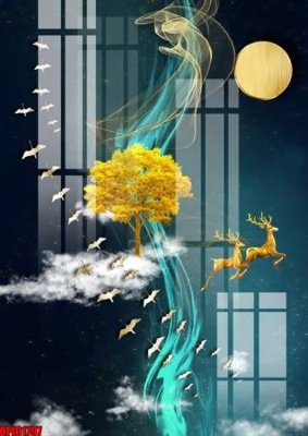 File gốc file tranh bộ decor in treo tường tráng gương OPIC1797 (PNG) nền trong suốt