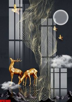 Tải xuống file tranh gốc file tranh bộ decor in treo tường tráng gương OPIC1805 (PSD/TIFF)