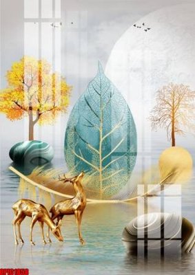 File PSD file tranh bộ decor in treo tường tráng gương OPIC1858 (gốc) tách lớp chi tiết