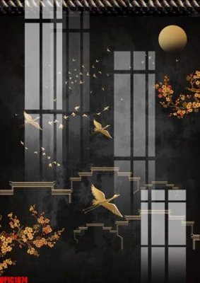 File tranh gốc file tranh bộ decor in treo tường tráng gương OPIC1874 (bản quyền) độc đáo