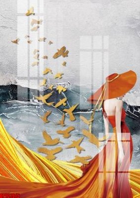 File ảnh file tranh bộ decor in treo tường tráng gương OPIC1915 (gốc) cho trang trí nhà hàng