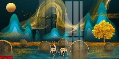 File tranh file tranh bộ decor in treo tường tráng gương OPIC2080 (file gốc) chủ đề phong thủy