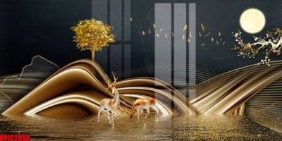 Tải file file tranh bộ decor in treo tường tráng gương OPIC2094 (gốc) chủ đề hoa sen