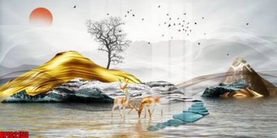 File tranh trang trí file tranh bộ decor in treo tường tráng gương OPIC2153 (file gốc)