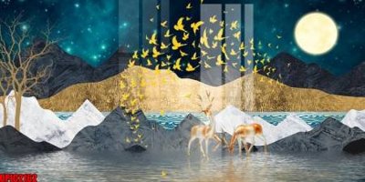 File in trần file tranh bộ decor in treo tường tráng gương OPIC2162 (bản gốc 3D) sống động