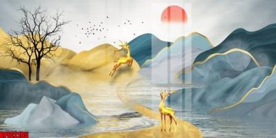 File ảnh file tranh bộ decor in treo tường tráng gương OPIC2195 (gốc) dùng in Pano