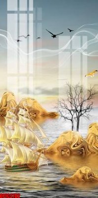 File tranh file tranh bộ decor in treo tường tráng gương OPIC2782 (gốc) in trên kính