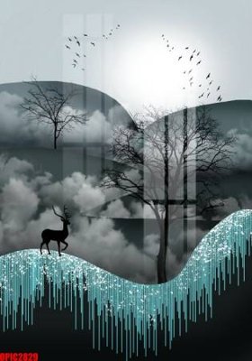 Tải file gốc file tranh bộ decor in treo tường tráng gương OPIC2829 (in khổ lớn) không mờ