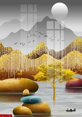 File in trần file tranh bộ decor in treo tường tráng gương OPIC3010 (bản gốc) đại dương