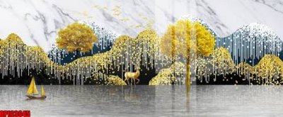 Tải file file tranh bộ decor in treo tường tráng gương OPIC3045 (ảnh gốc) in gạch 3D