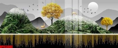 File gốc file tranh bộ decor in treo tường tráng gương OPIC3080 (PSD/TIFF) độ phân giải cao