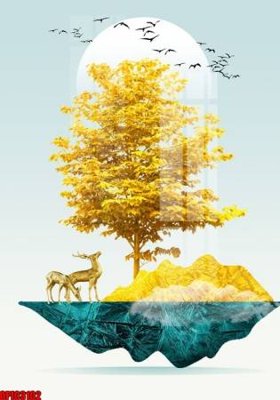 File ảnh file tranh bộ decor in treo tường tráng gương OPIC3102 (gốc) cho trang trí nhà hàng