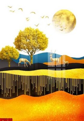 File tranh file tranh bộ decor in treo tường tráng gương OPIC3103 (gốc) chủ đề trừu tượng