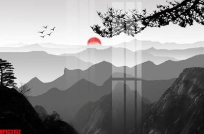 File PSD file tranh bộ decor in treo tường tráng gương OPIC3152 (gốc) cho designer