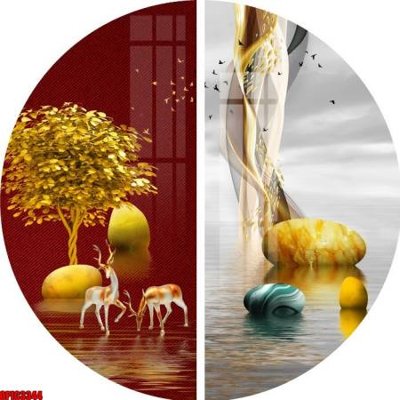 File gốc file tranh bộ decor in treo tường tráng gương OPIC3344 (bản quyền) cho in ấn