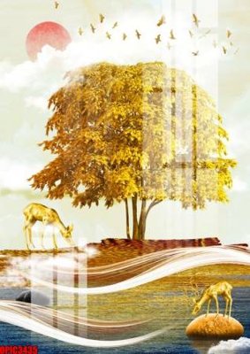 File tranh trang trí file tranh bộ decor in treo tường tráng gương OPIC3435 (tải file gốc)