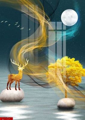 File ảnh file tranh bộ decor in treo tường tráng gương OPIC3439 (gốc) cho trang trí nhà hàng