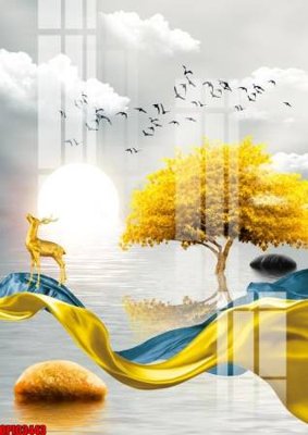 File tranh file tranh bộ decor in treo tường tráng gương OPIC3443 (gốc) chủ đề thành phố