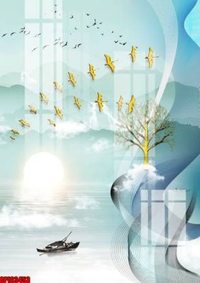 Download file gốc file tranh bộ decor in treo tường tráng gương OPIC3453 (dùng cho in ấn)