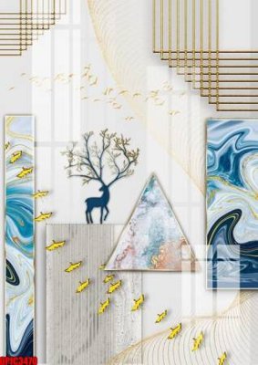 File tranh quảng cáo file tranh bộ decor in treo tường tráng gương OPIC3470 (download file gốc)
