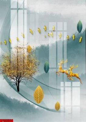 File tranh file tranh bộ decor in treo tường tráng gương OPIC3508 (gốc) in film