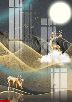 File PSD file tranh bộ decor in treo tường tráng gương OPIC3517 (bản gốc) đã tách nền