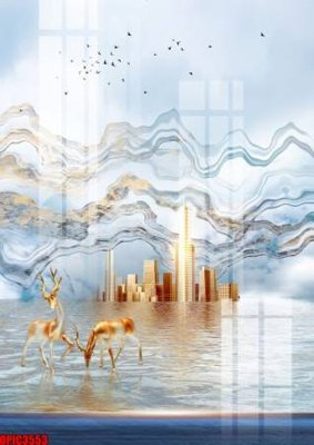 Tải file gốc file tranh bộ decor in treo tường tráng gương OPIC3553 dùng cho in ấn