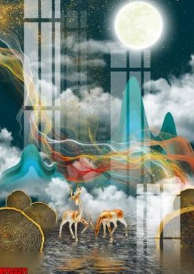 File tranh file tranh bộ decor in treo tường tráng gương OPIC3571 (ảnh gốc) sắc nét hoàn hảo