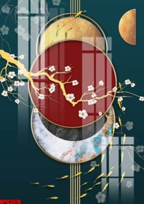 Download file gốc file tranh bộ decor in treo tường tráng gương OPIC3578 (in lụa) hoa lá