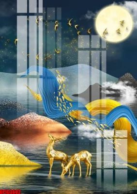 Tải file file tranh bộ decor in treo tường tráng gương OPIC3602 (PSD) cho in tranh kính