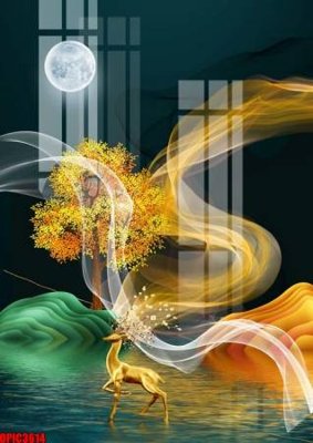 File gốc file tranh bộ decor in treo tường tráng gương OPIC3614 (phiên bản chuẩn) để in ấn