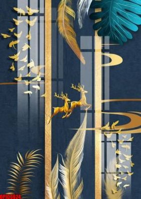 Hình ảnh file gốc in lụa file tranh bộ decor in treo tường tráng gương OPIC3624