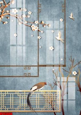 File tranh quảng cáo file tranh bộ decor in treo tường tráng gương OPIC3668 (file gốc) chuyên nghiệp