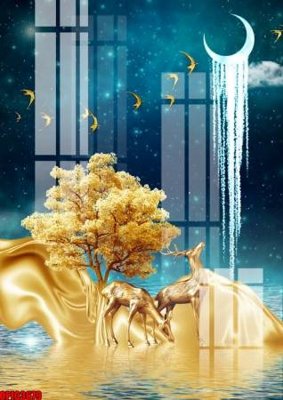 File PSD file tranh bộ decor in treo tường tráng gương OPIC3679 (bản gốc) dễ dàng edit