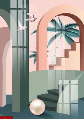 File gốc file tranh bộ decor in treo tường tráng gương OPIC3684 (in 3D) nghệ thuật