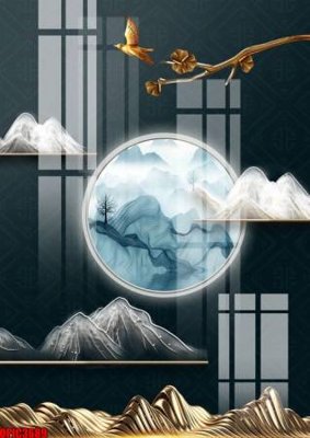 File tranh gốc file tranh bộ decor in treo tường tráng gương OPIC3689 (bản quyền) Filetranh.com