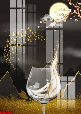 File ảnh file tranh bộ decor in treo tường tráng gương OPIC3698 (gốc) cho trang trí nhà hàng