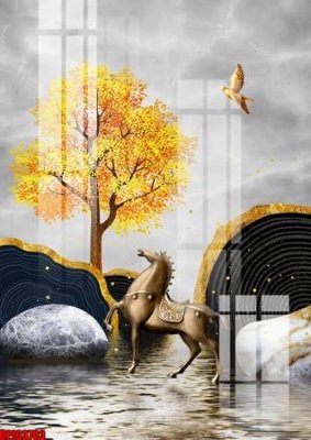 Download file gốc file tranh bộ decor in treo tường tráng gương OPIC3703 (dùng cho in ấn)