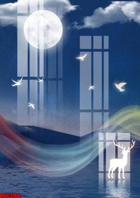 File in trần file tranh bộ decor in treo tường tráng gương OPIC3704 (bản gốc 3D) sống động